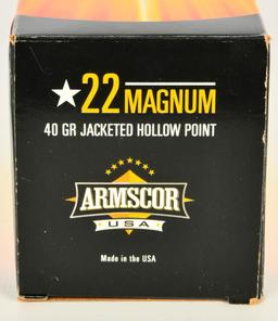 500 Rounds of Armscor .22 Magnum Ammunition