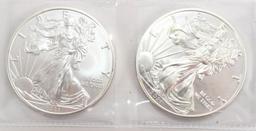 2 Uncirculated Silver Eagle 1 Oz Fine Silver Coins