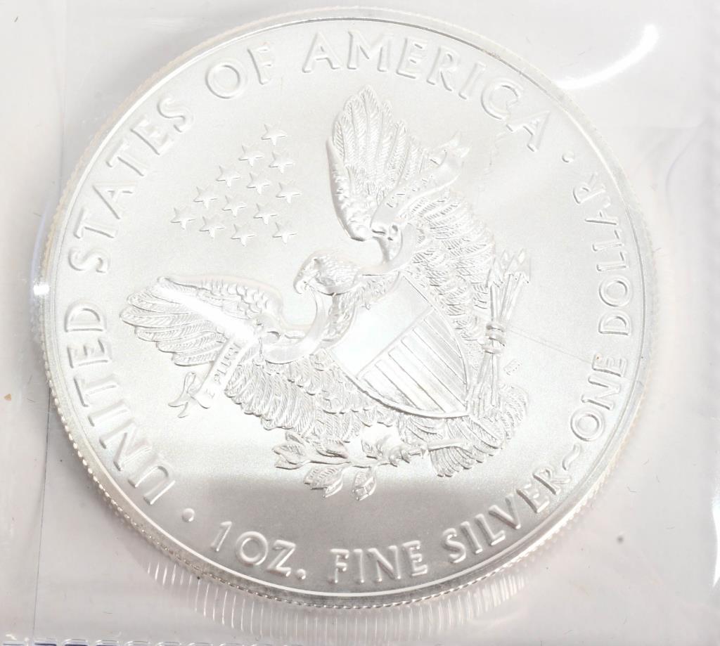 2 Uncirculated Silver Eagle 1 Oz Fine Silver Coins