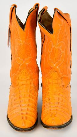 Exotic Ostrich Quill and Alligator Boots SZ 9 1/2