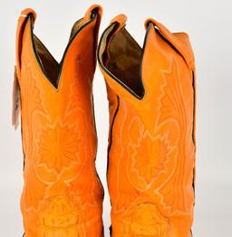 Exotic Ostrich Quill and Alligator Boots SZ 9 1/2