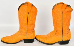 Exotic Ostrich Quill and Alligator Boots SZ 9 1/2