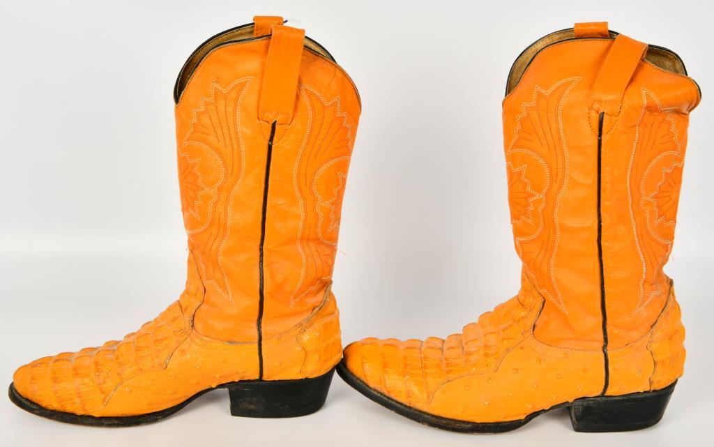 Exotic Ostrich Quill and Alligator Boots SZ 9 1/2