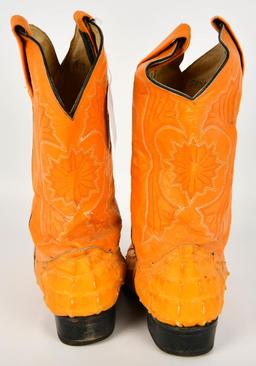 Exotic Ostrich Quill and Alligator Boots SZ 9 1/2
