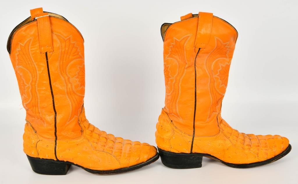 Exotic Ostrich Quill and Alligator Boots SZ 9 1/2