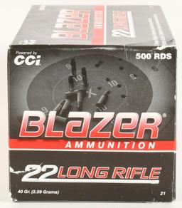 500 Rounds Of CCI Blazer .22 LR Ammunition