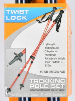 New Pair Of Trekking Twist lock Walking Poles