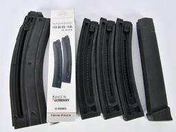 Lot of 7 Magazines 5 For a GSG-16, 1 Glock, 1 S&W