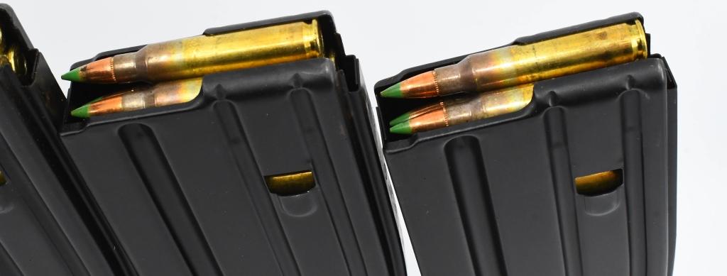 5 Duramag Magazines Loaded With 5.56 Ammunition