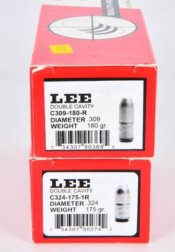 2 Lee Double Cavity Bullet Molds W/ Wood Handles