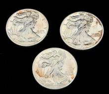 (3) 1 Troy Ounce .999 Fine Silver Walking Liberty