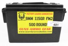 500 Rounds Of Mixed 9mm Luger Ammunition