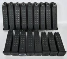 (17) Various Glock 17 Factory Magazines 9mm