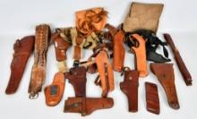 Lot of various Leather Holsters, shoulder holster