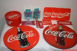 Lot of Vintage Coca-Cola Collectibles Mouse Pads Cork Coasters Patches Pouch Thimbles