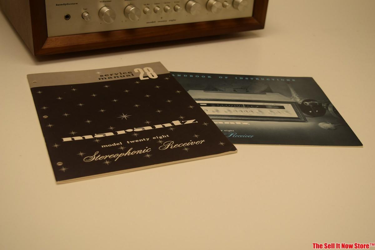 Vintage Marantz Model 28 Twenty Eight Stereo Receiver In Wood Case With Manuals Powers Up