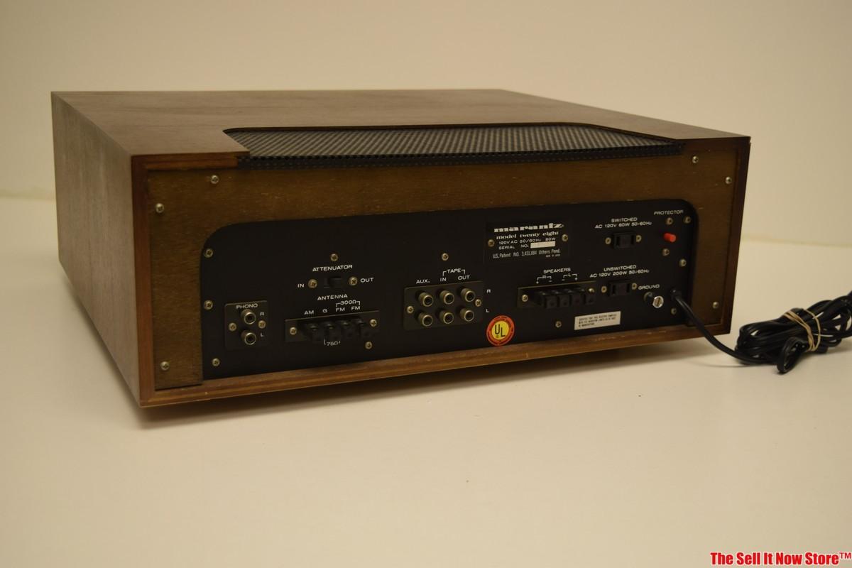 Vintage Marantz Model 28 Twenty Eight Stereo Receiver In Wood Case With Manuals Powers Up