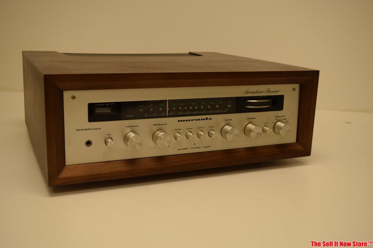Vintage Marantz Model 28 Twenty Eight Stereo Receiver In Wood Case With Manuals Powers Up