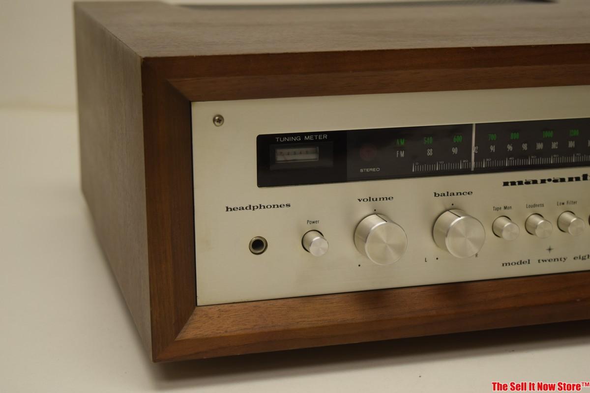 Vintage Marantz Model 28 Twenty Eight Stereo Receiver In Wood Case With Manuals Powers Up