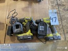 Ryobi drills w/ chargers & batteries