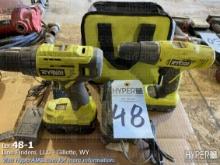 Ryobi drills w/ chargers & batteries