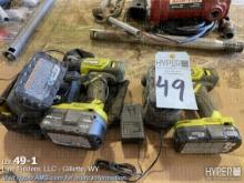 Ryobi drills w/ chargers & batteries
