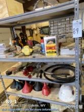 Rack w/ assorted supplies