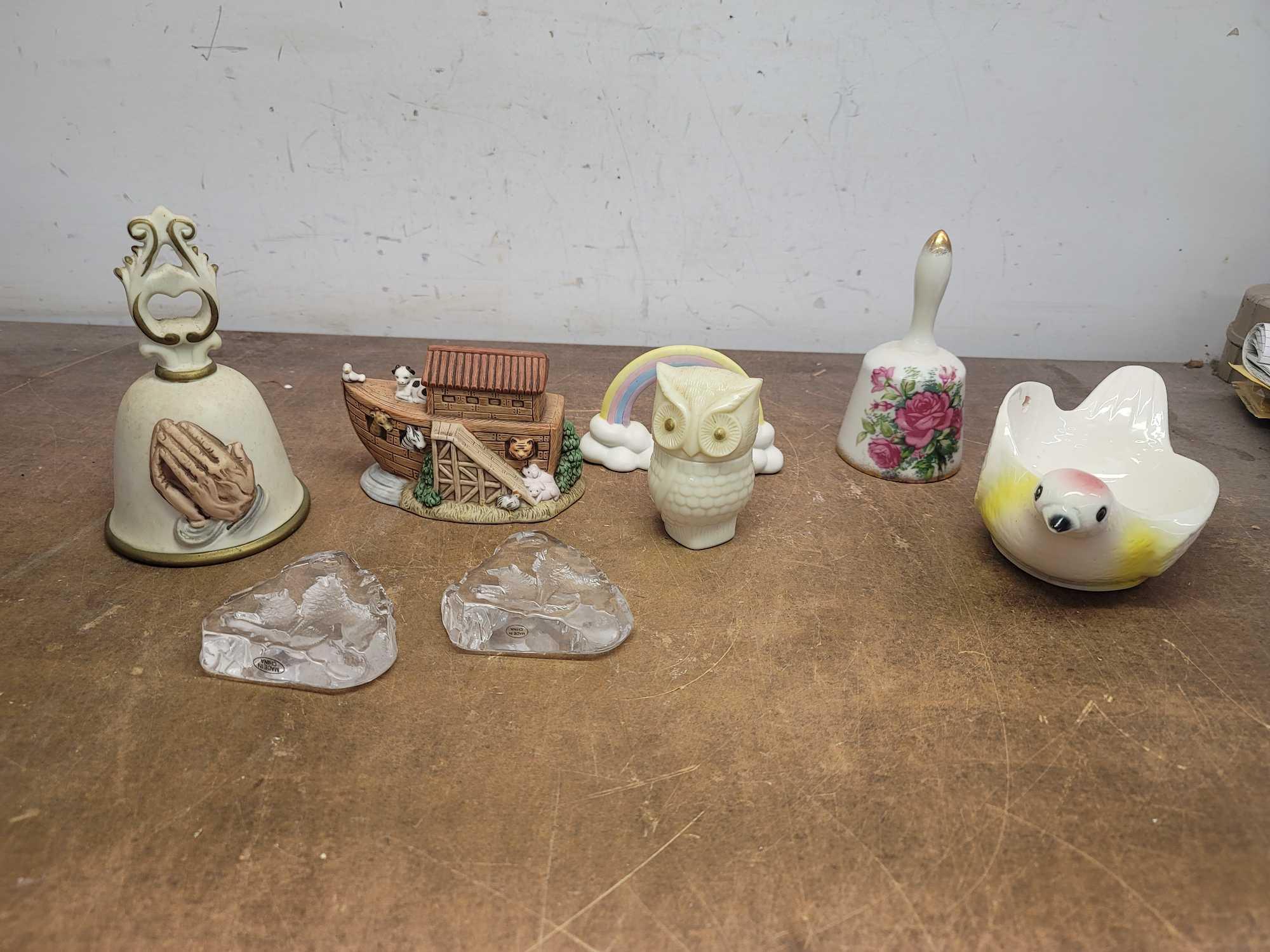 Avon Owl Bottle, figurines, And Paper Weights