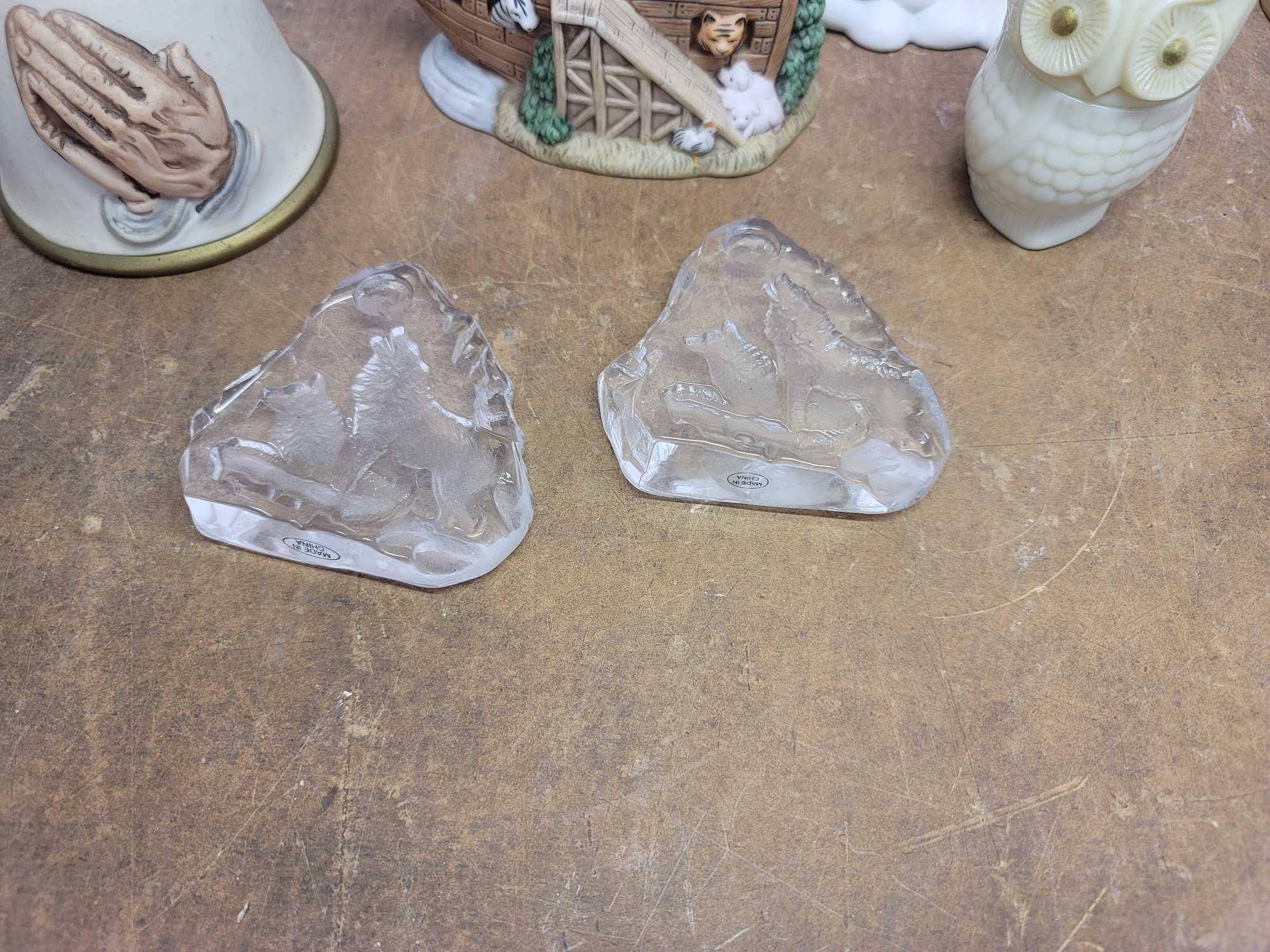 Avon Owl Bottle, figurines, And Paper Weights
