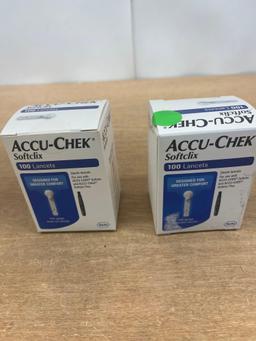 2 New Boxes Accu-Chek Softclik 100 Lancets