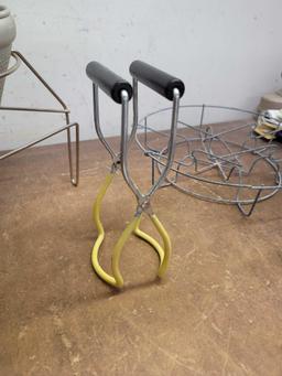 Canning Rack, Jar Lifter, and Strainer and Stand Set