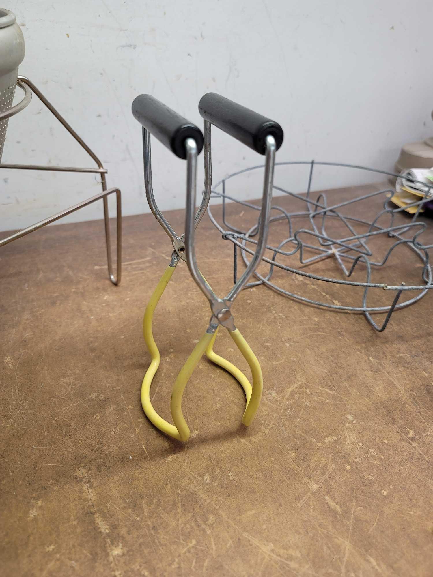 Canning Rack, Jar Lifter, and Strainer and Stand Set