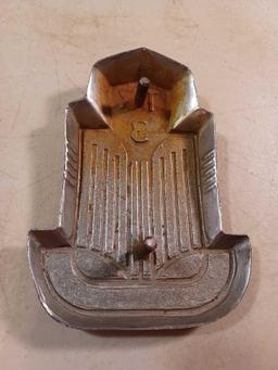 Triumph TR3 Enamel/Chrome Bonnet Badge Medallion and Chevrolet 4-Lug Hub Cap Center Piece