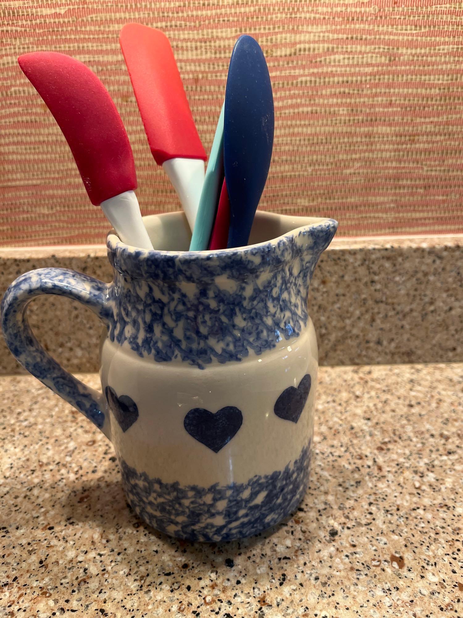 Chefs Tools Ceramic Kitchen Cannister with Utensils / Pitcher with Utensils