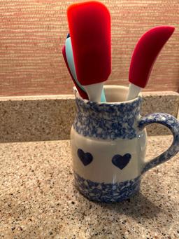 Chefs Tools Ceramic Kitchen Cannister with Utensils / Pitcher with Utensils