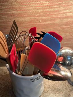 Chefs Tools Ceramic Kitchen Cannister with Utensils / Pitcher with Utensils