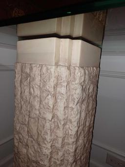 Glass Table on Stone-like Columns