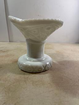 Unique White Glass Decorative Vase