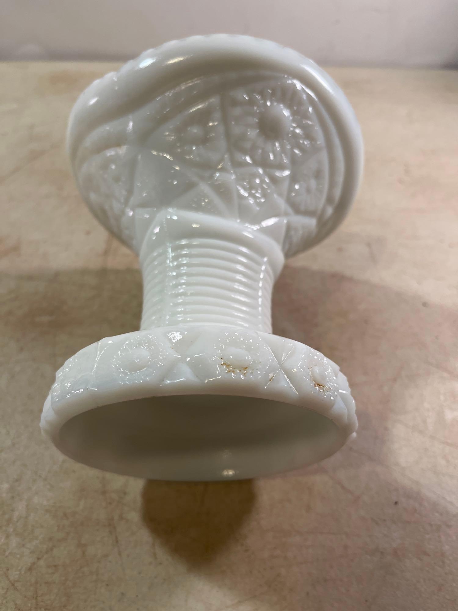 Unique White Glass Decorative Vase