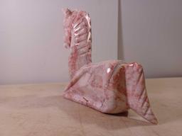 Pink Granite Carved Unicorn