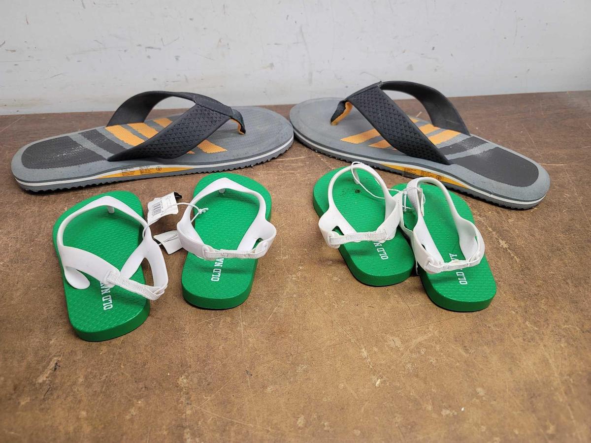 Flip-Flops and 2 Pair Of Toddler Flip-Flops