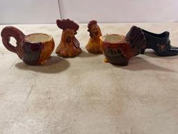 2 Roaster Creamer and Sugar Set / 1 Shoe Figurine