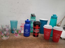 Cups, Water Bottles, and Travel Coffee Cups