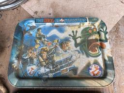 2 Vintage Metal Trays / WWF and Ghostbusters