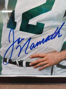 Joe Namath Framed and Autographed Picture with Certificate of Authenticity