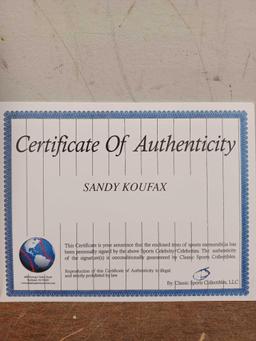 Sandy Koufax Autographed Picture with Certificate of Authenticity