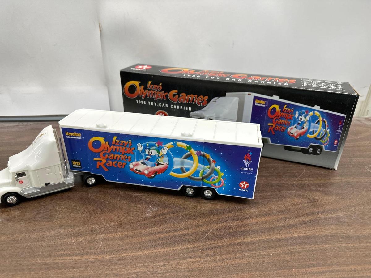 1996 Collectable Texaco Izzys Olympic Games Toy Car Carrier