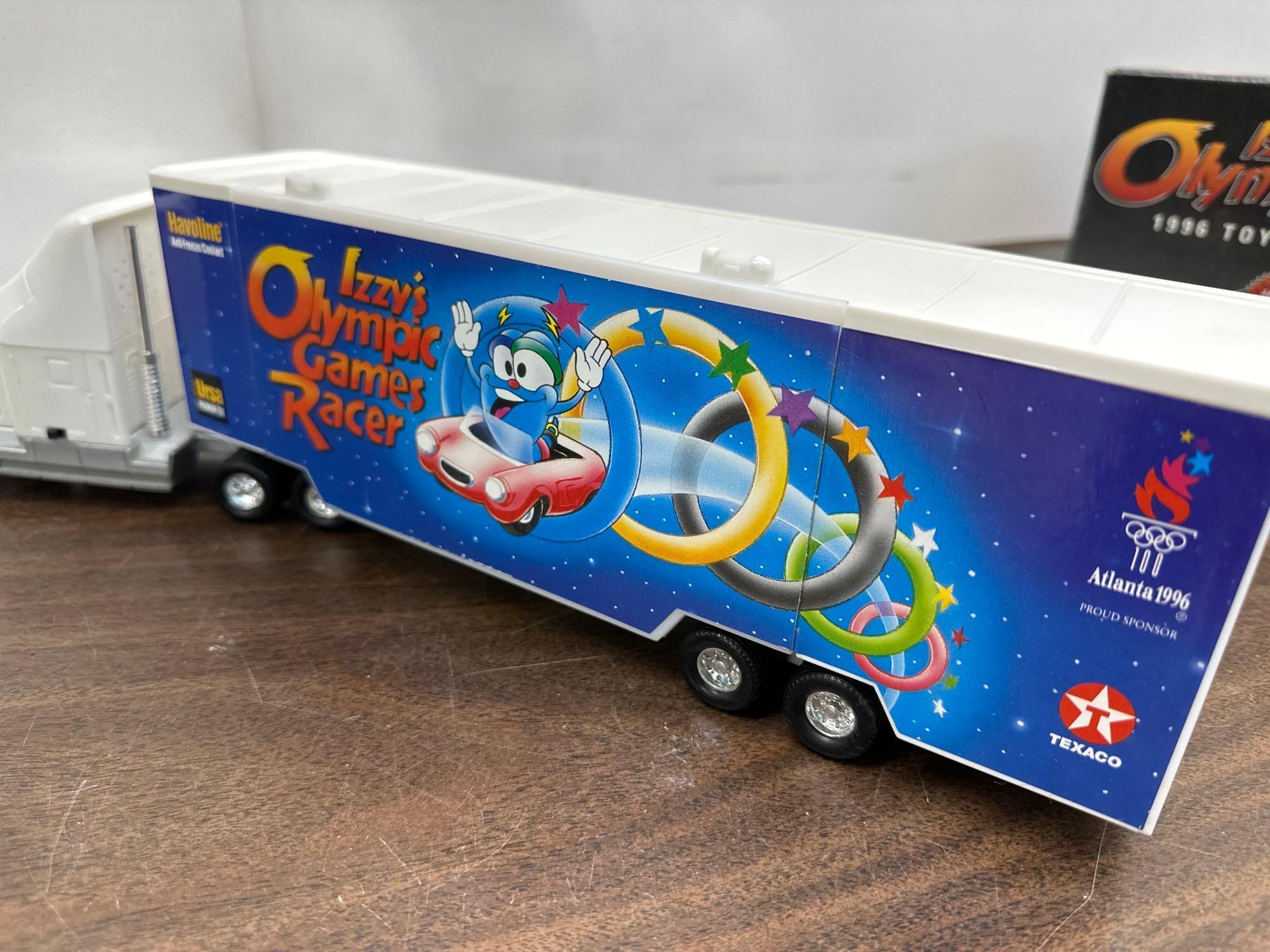 1996 Collectable Texaco Izzys Olympic Games Toy Car Carrier
