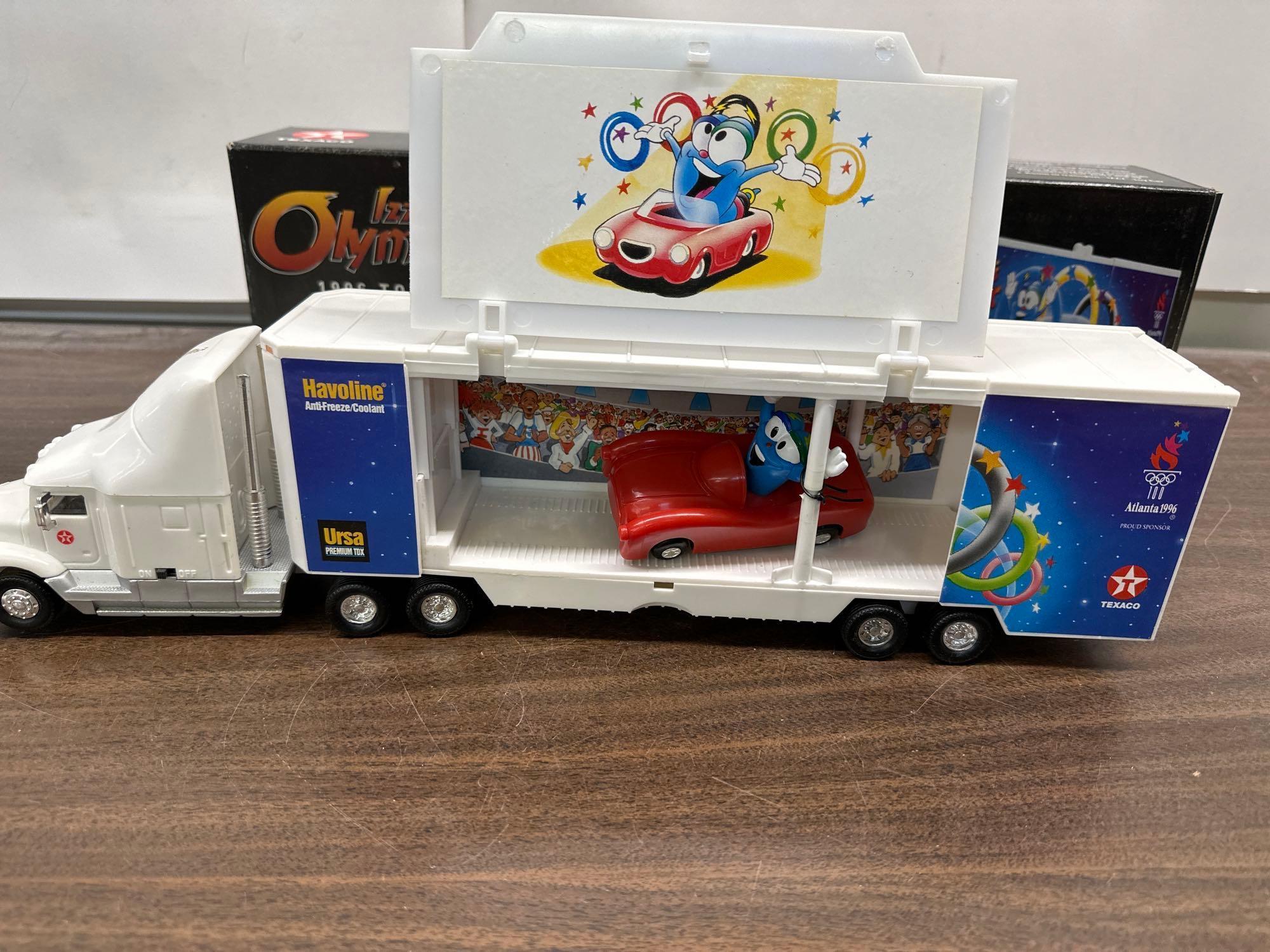 1996 Collectable Texaco Izzys Olympic Games Toy Car Carrier