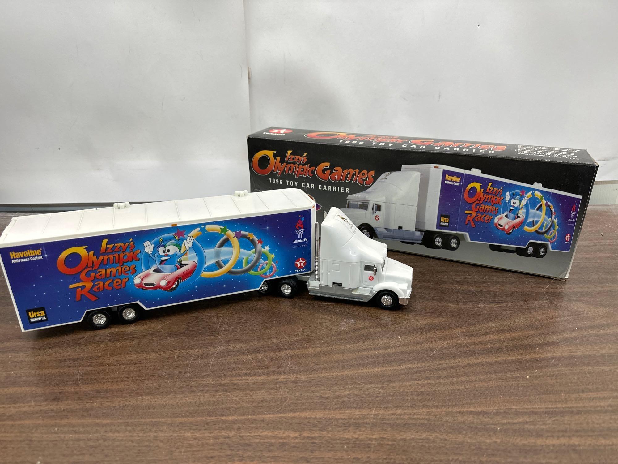 1996 Collectable Texaco Izzys Olympic Games Toy Car Carrier
